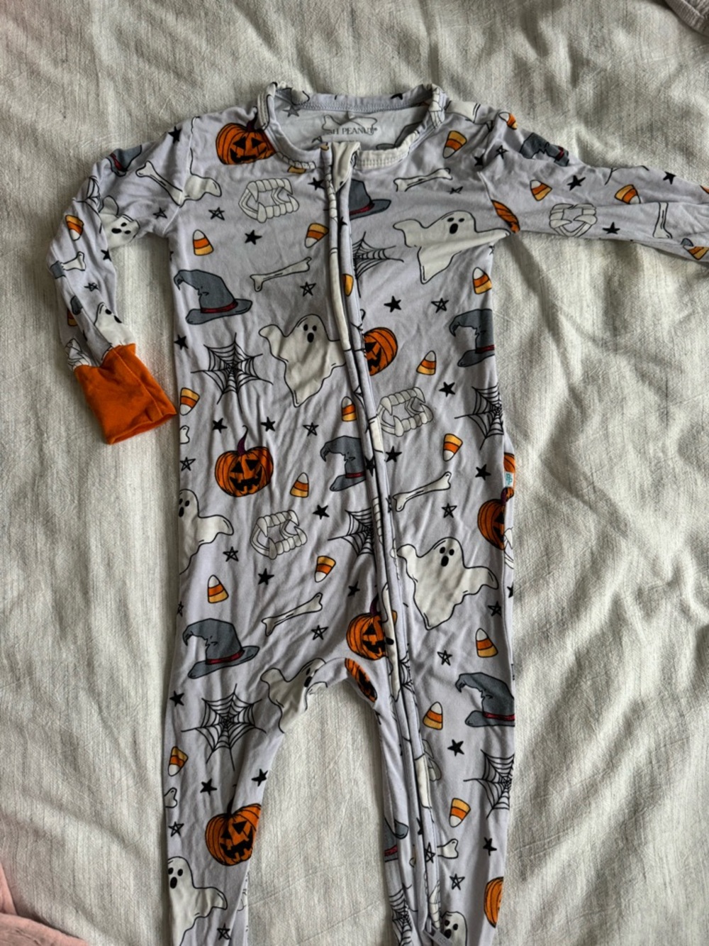 Posh Peanut Glow in the dark Halloween Ghost & Pumpkin One-Piece Pajamas